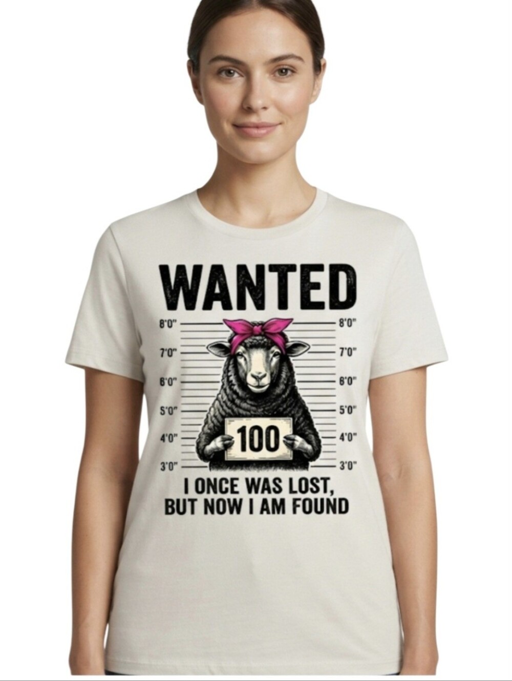 Upcycled Wanted Black Sheep Graphic T-Shirt Size M Funny Farm Animal DTF Tee